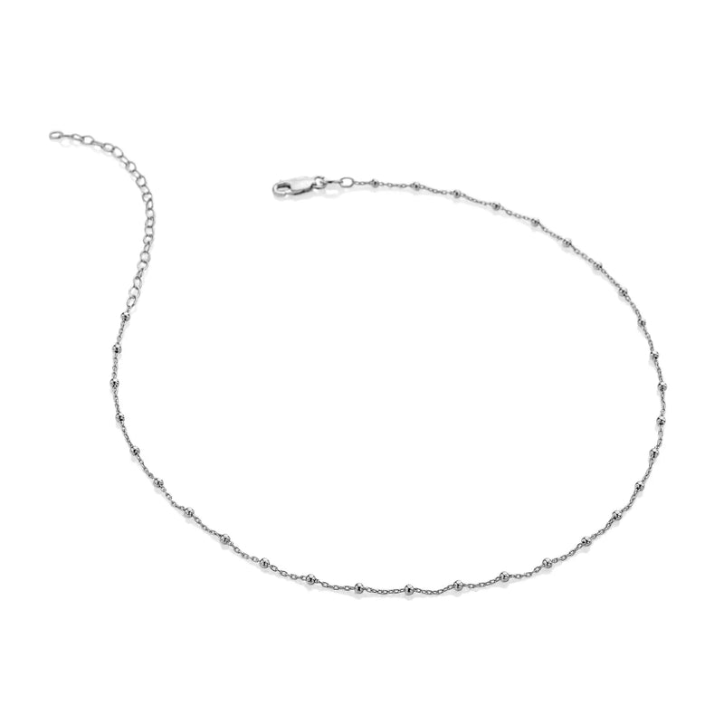 Intermittent Bead Cable Chain Choker Hot Diamonds