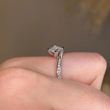 "Iris" Twisted Princess Cut Diamond Grain Set Diamond Engagement Ring DSPC01 - HEERA DIAMONDS