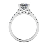 "Isabel" Princess Cut Diamond Hidden Under Halo Diamond Shoulder Engagement Ring UHPC01 - HEERA DIAMONDS