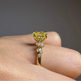 "Ivory" 1.04 Carat Oval Cut Lab Grown Diamond Shoulder Engagement Ring DS0008