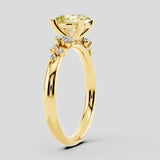 "Ivory" 1.04 Carat Oval Cut Lab Grown Diamond Shoulder Engagement Ring DS0008