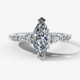 "Jasmine" Marquise Cut 1 Carat Diamond Shoulder Platinum Engagement Ring DSMC05 HEERA DIAMONDS