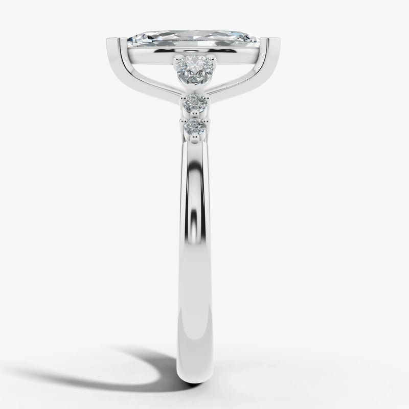 "Jasmine" Marquise Cut 1 Carat Diamond Shoulder Platinum Engagement Ring DSMC05 HEERA DIAMONDS