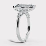 "Jasmine" Marquise Cut 1 Carat Diamond Shoulder Platinum Engagement Ring Render- side view