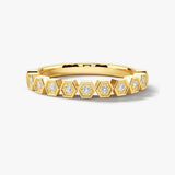 "Jill" Honeycomb Hexagon Pattern 0.10ct Diamond Half Eternity Ring ET74