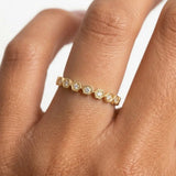 "Jill" Honeycomb Hexagon Pattern 0.10ct Diamond Half Eternity Ring ET74