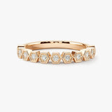 "Jill" Honeycomb Hexagon Pattern 0.10ct Diamond Half Eternity Ring ET74