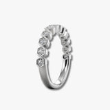 "Jill" Honeycomb Hexagon Pattern 0.10ct Diamond Half Eternity Ring ET74