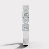"Josie" Round Circle and Square Pattern 0.26ct Diamond Half Eternity Ring ET75 HEERA DIAMONDS