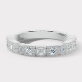 "Josie" Round Circle and Square Pattern 0.26ct Diamond Half Eternity Ring ET75 HEERA DIAMONDS