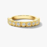 "Josie" Round Circle and Square Pattern 0.26ct Diamond Half Eternity Ring ET75