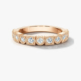 "Josie" Round Circle and Square Pattern 0.26ct Diamond Half Eternity Ring ET75