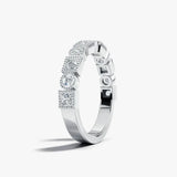"Josie" Round Circle and Square Pattern 0.26ct Diamond Half Eternity Ring ET75