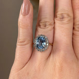 "Juliana" Aquamarine Oval Cut Halo Diamond Engagement Ring HEERA DIAMONDS