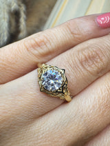 "July" Round Cut 1 Carat Solitaire 18k Yellow Gold Engagement Ring SSRB44 HEERA DIAMONDS