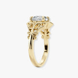 "July" Round Cut 1 Carat Solitaire 18k Yellow Gold Engagement Ring SSRB44