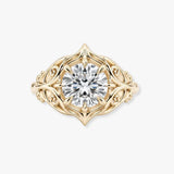 "July" Round Cut 1 Carat Solitaire 18k Yellow Gold Engagement Ring SSRB44