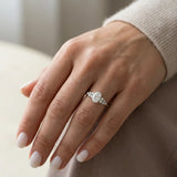 "Juniper" Oval Cut 1.5 Carat Diamond Shoulder Platinum Engagement Ring DSOC08