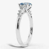"Kade" Oval Cut Blue Diamond Shoulder Engagement Ring DSOC14 HEERA DIAMONDS