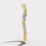 "Kai" Dainty Marquise Leaf 0.30ct Diamonds on Wave Shaped Eternity Ring ET16