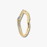 "Kai" Dainty Marquise Leaf 0.30ct Diamonds on Wave Shaped Eternity Ring ET16