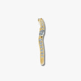 "Kai" Dainty Marquise Leaf 0.30ct Diamonds on Wave Shaped Eternity Ring ET16