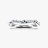 "Kai" Dainty Marquise Leaf 0.30ct Diamonds on Wave Shaped Eternity Ring ET16