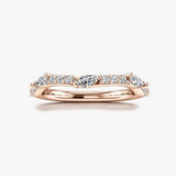 "Kai" Dainty Marquise Leaf 0.30ct Diamonds on Wave Shaped Eternity Ring ET16 HEERA DIAMONDS