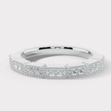 "Kye" Rectangle Pattern 0.10ct Diamond Half Eternity Ring ET76
