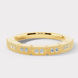 "Kye" Rectangle Pattern 0.10ct Diamond Half Eternity Ring ET76