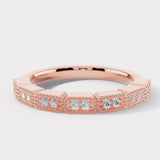 "Kye" Rectangle Pattern 0.10ct Diamond Half Eternity Ring ET76