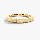 "Kye" Rectangle Pattern 0.10ct Diamond Half Eternity Ring ET76