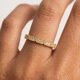 "Kye" Rectangle Pattern 0.10ct Diamond Half Eternity Ring ET76