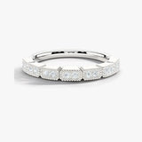 "Kye" Rectangle Pattern 0.10ct Diamond Half Eternity Ring ET76
