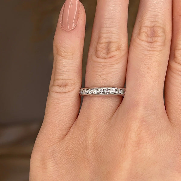 Lab Diamond Channel Set Eternity Band Wedding Ring - HEERA DIAMONDS