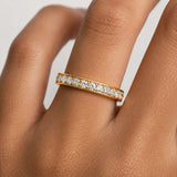 Lab Grown Diamond & Natural Diamond Grain Set Eternity Band Wedding Ring GRB