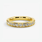 Lab Grown Diamond & Natural Diamond Grain Set Eternity Band Wedding Ring GRB