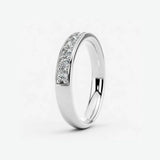 Lab Grown Diamond & Natural Diamond Grain Set Eternity Band Wedding Ring GRB