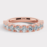 Lab Diamond Scallop Set Half Eternity Band Wedding Ring SRB HEERA DIAMONDS