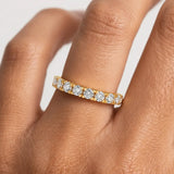 Scallop Set Half Eternity Band Wedding Ring SRB