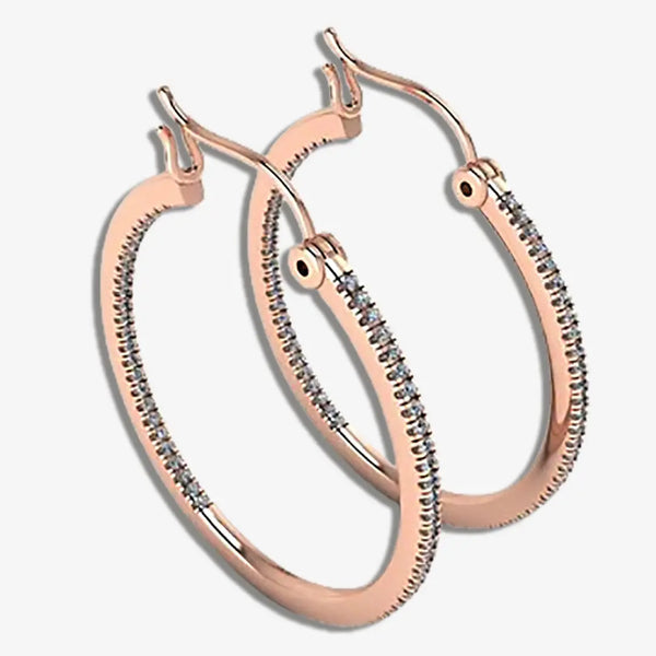 Lab Grown Diamond Rose Gold Hoop Earrings ER1D HEERA GOLD