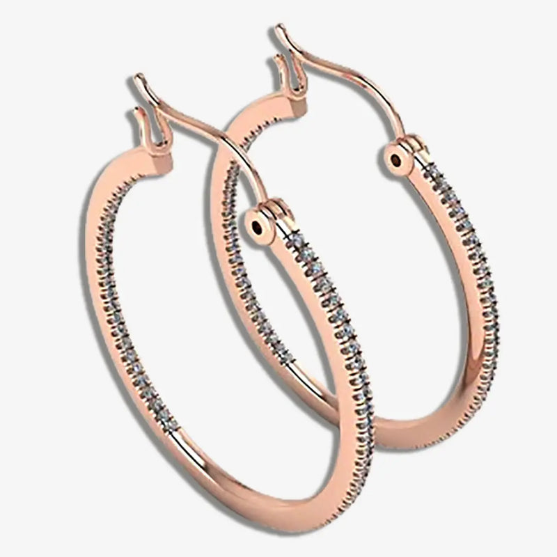 Lab Grown Diamond Rose Gold Hoop Earrings ER1D HEERA GOLD