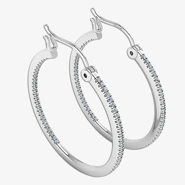 Lab Grown Diamond White Gold Hoop Earrings ER1D HEERA GOLD