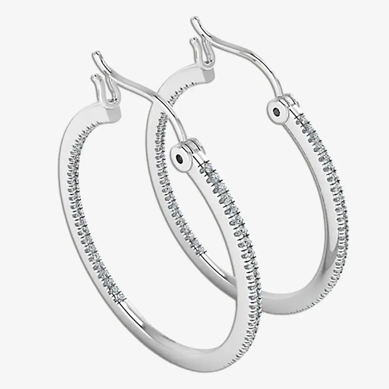Lab Grown Diamond White Gold Hoop Earrings ER1D HEERA GOLD