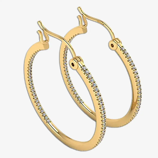 Lab Grown Diamond Yellow Gold Hoop Earrings ER1D HEERA GOLD
