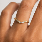 "Lacey" Micro Set 0.10ct Diamond Subtly Shaped Eternity Ring ET51