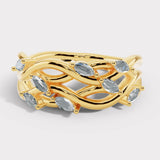 "Lanai" 0.40ct Diamond Nature Interweave Leaf and Branch Half Eternity Ring ET34
