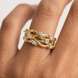 "Lanai" 0.40ct Diamond Nature Interweave Leaf and Branch Half Eternity Ring ET34