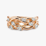 "Lanai" 0.40ct Diamond Nature Interweave Leaf and Branch Half Eternity Ring ET34