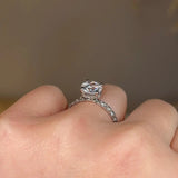 "Lara" Round Brilliant Cut Diamond Hidden Under Halo Scallop Set Diamond Band Engagement Ring UHRB05 - HEERA DIAMONDS